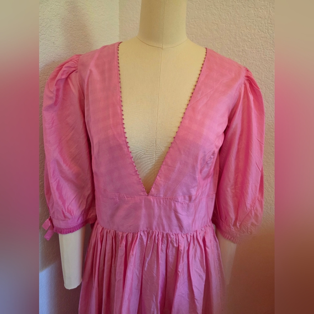 NWT Hot Pink Silk Dress - Picture 5 of 15